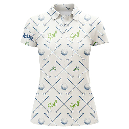 Golf Pattern Seamless Womens Polo Shirts Custom Name Cool Golf Shirts For Women Golf Gifts LDT0570