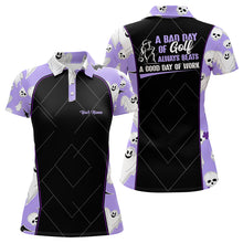 Load image into Gallery viewer, Womens Purple Halloween Golf Polo Shirt, Halloween With Skulls And Ghosts Golf Shirts For Women LDT0113