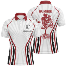 Load image into Gallery viewer, Retro Red Fire Disc Golf Mens Polo Shirt Personalized Disc Golf Shirts For Men Disc Golf Basket LDT0935
