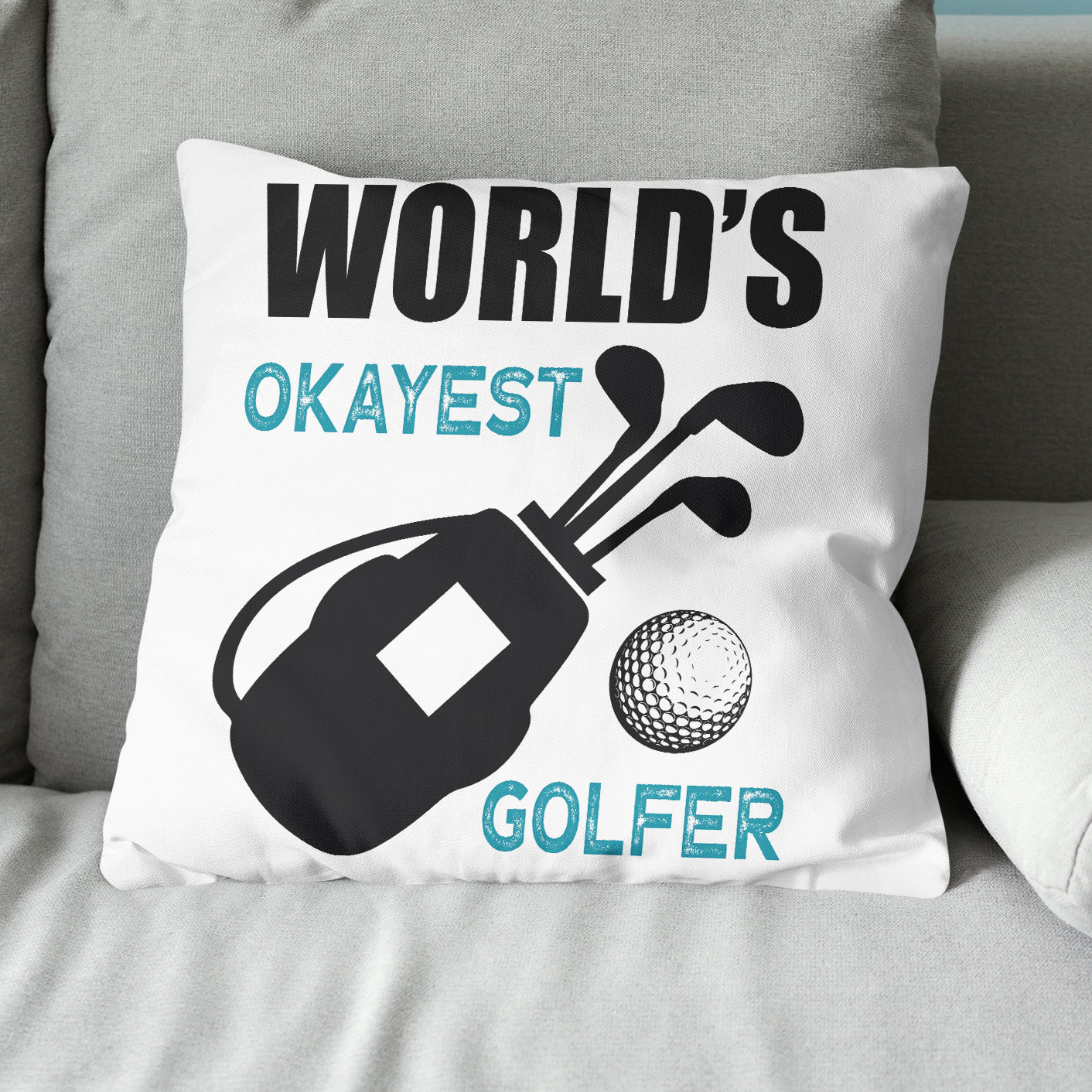 World's Okayest Golfer Throw Golf Pillow Cool Golf Gifts For Golfer LDT1213