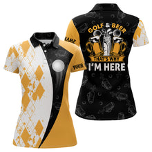 Load image into Gallery viewer, Golf And Beer That's Why I'm Here Argyle Women Polo Shirt Beer Golf Shirt For Women Golf Gift LDT0538