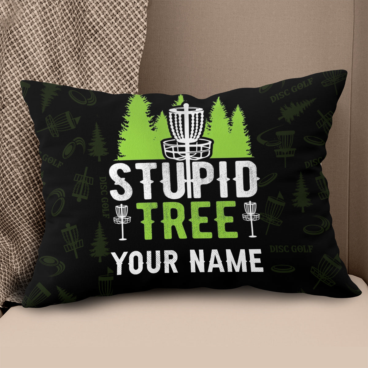 Stupid Tree Disc Golf Basket Custom Pillow Personalized Disc Golf Gifts LDT1137