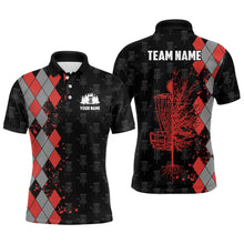 Load image into Gallery viewer, Personalized Argyle Pattern Disc Golf Mens Polo Shirt Custom Disc Golf Shirts For Men Golf Gifts LDT0748