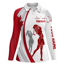 Load image into Gallery viewer, Canada Flag Womens Golf Polo Shirts Custom Patriotic Golf Shirts For Women Golfing Gifts LDT1425