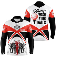 Load image into Gallery viewer, Always Wash Your Balls Golf Polo Shirts Custom Orange Black Golf Shirts For Men, Golf Gifts LDT0212
