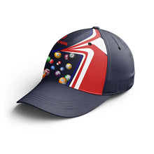 Load image into Gallery viewer, Custom Name US Flag Pool Balls Billiards Hat For Men And Women, Adjustable 8 Ball Billiards Hat Cap  VHM0412