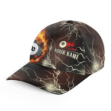 Load image into Gallery viewer, Fire Flame Lightning Custom Billiard Hats Cap, Custom 8 Ball Pool Billiards Hat, Billiard Gifts VHM0530
