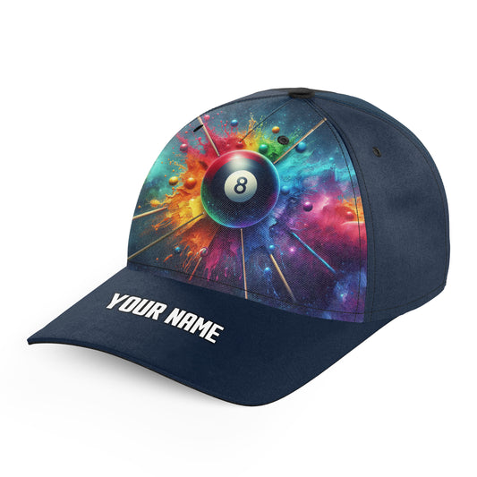 Personalized Colorful Painted 8 Ball Billiard 3D Hats Cap For Pool Player, Custom Top Hat Billiards VHM1041
