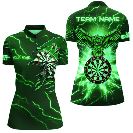 Personalized Thunder Green Eagle Dart Quarter-Zip Shirt Custom Dart Shirts For Women Dart Team Shirts VHM1143