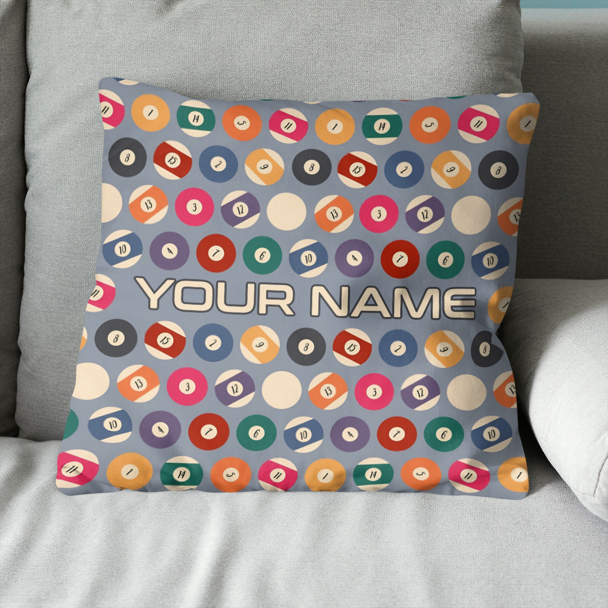 Personalized Billiard Balls Pillow Custom Throw Pillow Top Billiard Gift VHM0884