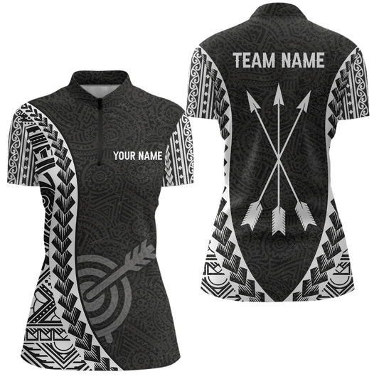 Personalized Tribal Pattern Target Archery Quarter-Zip Shirts For Women, Arrows Archery Team Shirts VHM0764