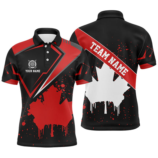 Personalized Archery Canada  Leaf Vintage Style Men Polo Shirts Custom Canada Archery Shirts TDM0711