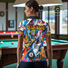 Load image into Gallery viewer, Funny Shark Colorful Graffiti Style Custom 8 Ball Billiard Shirt For Women Best Billiard Team Jersey TDM3850