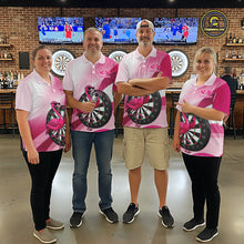 Load image into Gallery viewer, Custom Pink Flamingo Funny Darts Shirt For Women, Darts Team Jersey Polo &amp; 1/4 Zip, Darts Gift TDM6278