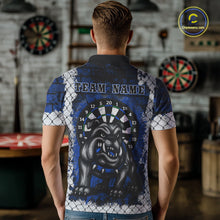 Load image into Gallery viewer, Blue Brick-Wall Fierce Bulldog Men Darts Polo Team Shirt Personalized Name For Players NYN2116