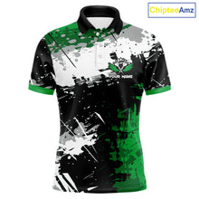Load image into Gallery viewer, Custom Green Grunge Darts Shirt With Pocket Option For Men, Dart Team Jersey TDM5887