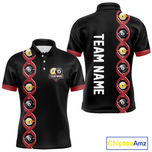 DNA Billiard 8 Ball & 9 Ball Shirts For Men Custom Funny Pool Billiard Jerseys Team Polo & 1/4 Zip TDM3863