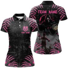 Load image into Gallery viewer, Funny Claw Grim Reaper Women Darts Shirts Custom Grunge Pink Black  Halloween Darts Jerseys TDM2697