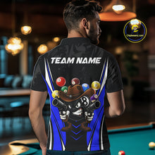 Load image into Gallery viewer, Black And Blue Funny 8 Ball Billiard Shirt For Men Custom Pool Team Shirts, Billiard Jersey Outfit TDM5407