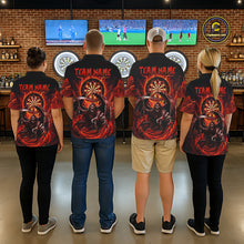 Load image into Gallery viewer, Personalized Red Grim Reaper Lightning Darts Shirt For Men, Darts Team Jersey Polo &amp; 1/4 Zip TDM5896