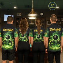 Load image into Gallery viewer, Personalized St Patrick Day Smoke 8 Ball Billiard Shirt For Men, Luckiest Shamrock Pool Jersey TDM5899