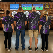 Load image into Gallery viewer, Custom Purple Darts Lightning Grim Reaper Polo &amp; 1/4 Zip, Darts Shirt For Women, Darts Team Jersey TDM6309