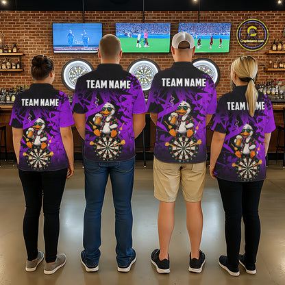 Personalized Purple Funny Duck Beer Darts Shirts For Women Custom Darts Team Jersey, Darts Gift TDM7196