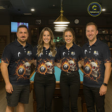 Load image into Gallery viewer, Personalized Skull 8 Ball &amp; 9 Ball Fire Billiard Shirt For Women Custom Billiard Pool Team Jersey TDM5425