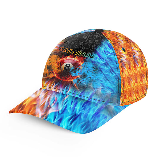 Personalized Billiard Fire And Water 3D Printed Billiards Caps, Top Hats Billiard For Poor Player TDM1087