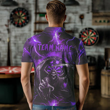 Load image into Gallery viewer, Personalized Purple Grim Reaper Custom Thunder Lightning Men Dart Shirts, 3D Darts Team Jerseys TDM3550