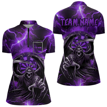 Purple Grim Reaper Custom Thunder Lightning Women Dart Shirt, Dart Jersey TDM3550