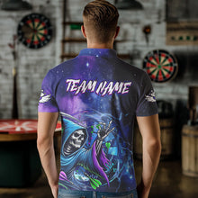 Load image into Gallery viewer, Funny Grim Reaper Blue Purple Galaxy Dart Shirts For Men Custom Glowing Dart Jerseys Outfits TDM3561