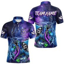 Load image into Gallery viewer, Funny Grim Reaper Blue Purple Galaxy Dart Shirts For Men Custom Glowing Dart Jerseys Outfits TDM3561