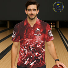 Load image into Gallery viewer, Funny Red Grim Reaper Galaxy Hawaiian Bowling Shirt For Women Custom Bowling Team Jersey Outfit TDM6078