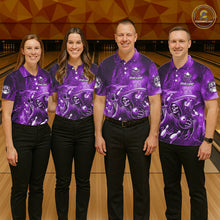 Load image into Gallery viewer, Funny Purple Grim Reaper Galaxy Bowling Shirt For Men Custom Bowling Team Jersey Polo &amp; 1/4 Zip TDM6080
