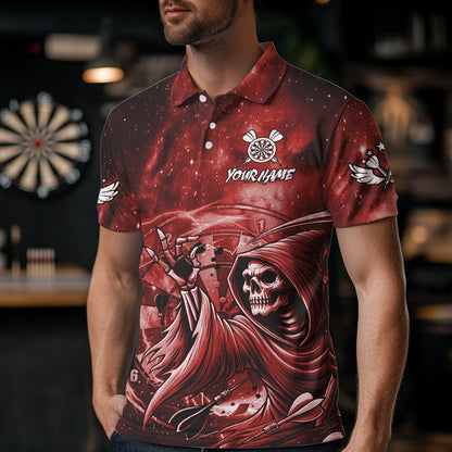 Red Grim Reaper Galaxy Dart Shirt For Men Custom Darts Jersey Pocket Option TDM6081