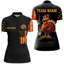 Load image into Gallery viewer, Funny Turkey Autumn US Flag Women Darts Shirts Custom Patriotic Thanksgiving Shirts For Darts Lover TDM2754
