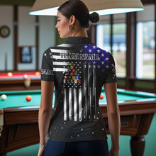 Load image into Gallery viewer, It's The Skill Custom American Flag Women Billiard Shirt Funny Billiard Jersey|Black TDM3571