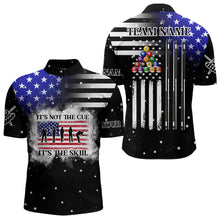 Load image into Gallery viewer, It's The Skill Custom American Flag Men Billiard Shirt Funny Billiard Jersey|Black TDM3571