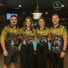 Load image into Gallery viewer, Yellow Grunge Funny 8 Ball Billiard Shirt For Women Custom Pool Team Jersey Polo &amp; 1/4 Zip TDM6355