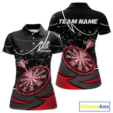 Load image into Gallery viewer, Red Dartboard Frozen Ice Darts Shirt For Women Custom Darts Jersey Team Polo &amp; Quarter Zip TDM5227