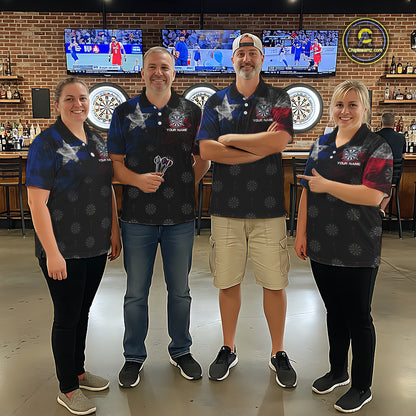 Personalized Texas Flag Smoke Darts Shirt For Men Custom Texas Darts Team Jersey Polo & 1/4 Zip TDM5488