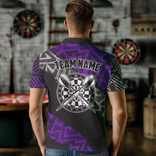 Load image into Gallery viewer, Custom Darts Shirts For Men Personalized Zig-Zag Pattern Dart Jerseys, Cool Dart Shirts |Purple TDM3444