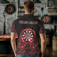 Load image into Gallery viewer, Black And Red Custom Light Darts Polo &amp; Quarter Zip For Men, Darts Jersey Team Outfit TDM5945