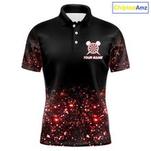 Load image into Gallery viewer, Black And Red Custom Light Darts Polo &amp; Quarter Zip For Men, Darts Jersey Team Outfit TDM5945
