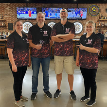 Load image into Gallery viewer, Black And Red Custom Light Darts Polo &amp; Quarter Zip For Women, Darts Jersey Team Outfit TDM5945