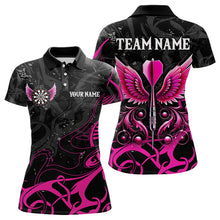 Load image into Gallery viewer, Personalized Pink Black Arrow Wings Dart Shirt For Women Custom Dart Jerseys TDM3596