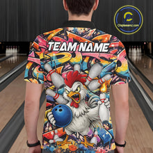 Load image into Gallery viewer, Funny Rooster Graffiti Style Bowling Jersey For Men Custom Bowling Team Jersey Polo &amp; 1/4 Zip TDM6121