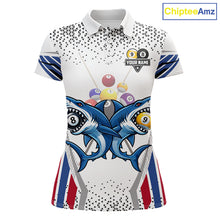 Load image into Gallery viewer, Funny Shark 8 Ball &amp; 9 Ball Pool Billiard Shirt For Women Custom Billiard Team Jersey Polo &amp; 1/4 Zip TDM5965