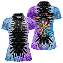 Load image into Gallery viewer, Blue And Purple Icy Women Dart Shirt With Pocket Option Custom Dart Jersey TDM3758